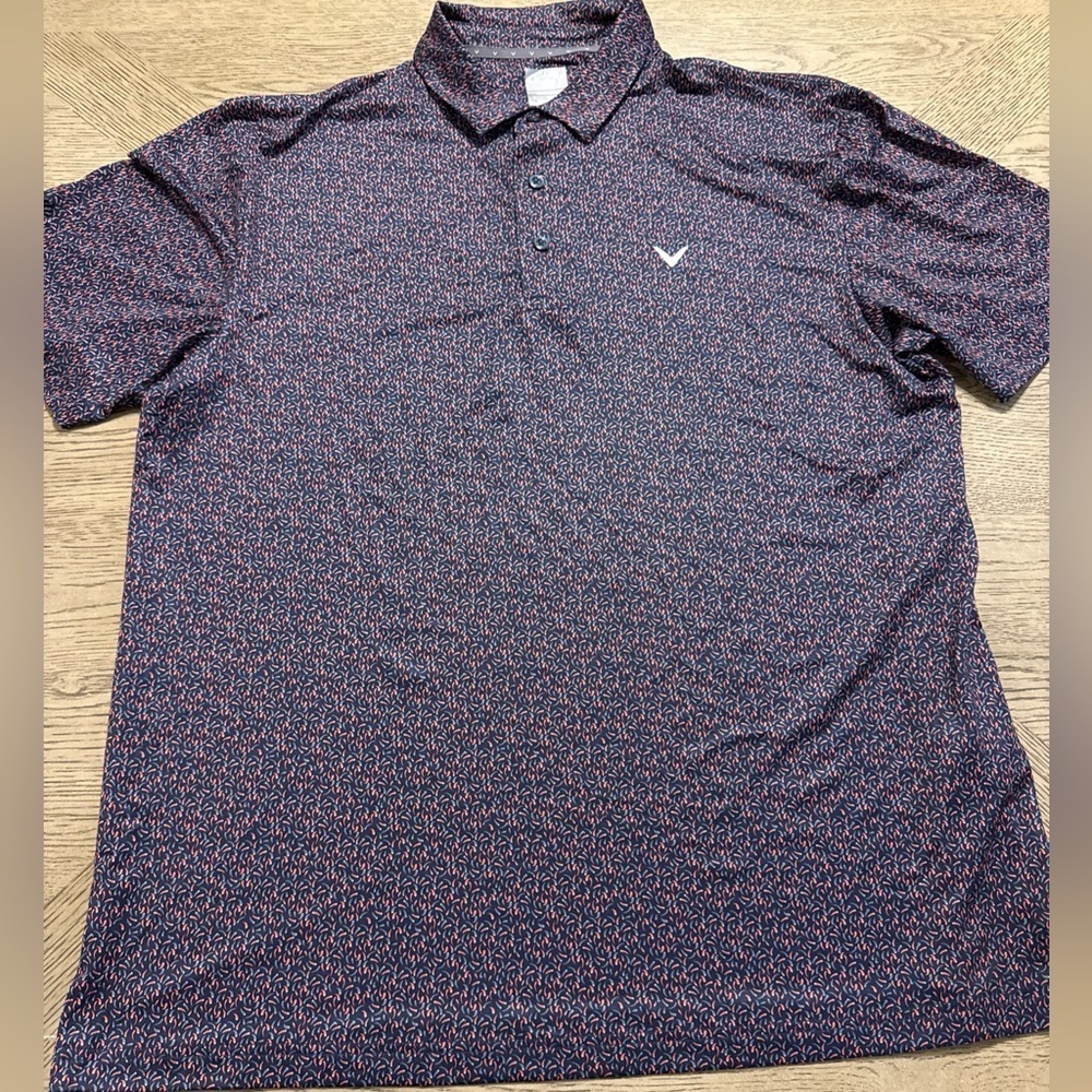 NWT Callaway Men Opti-Dri Golf Polo Shirt UPF 50 L